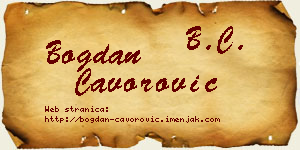 Bogdan Čavorović vizit kartica